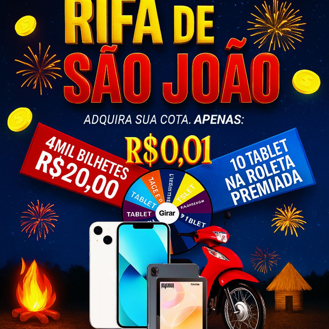 Rifa de São João 1 BIZ + IPhone