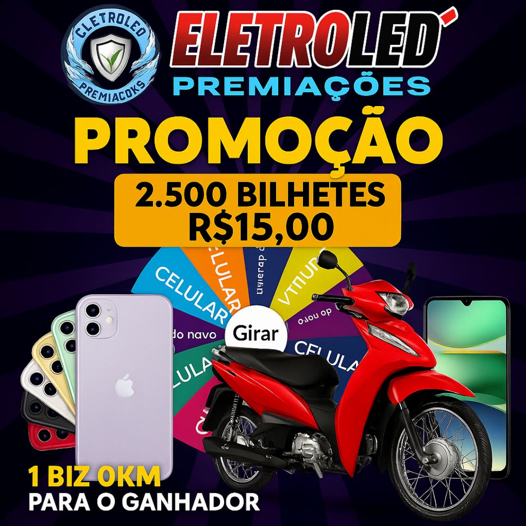 1 BIZ 0KM + Roleta Premiada com iPhones e Xiaomi