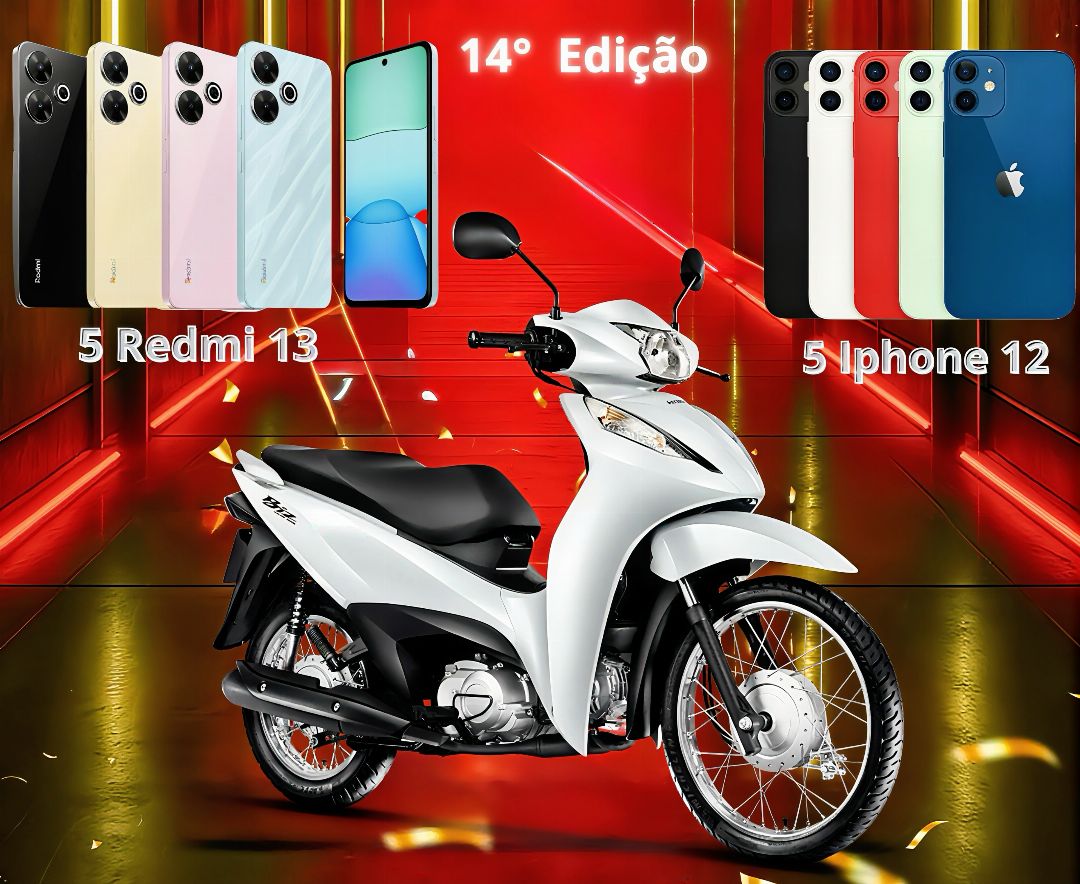 14° EDIÇÃO 1 BIZ ES OKM + 5 Redmi 13 + 5 IPHONE 12 NA ROLETA