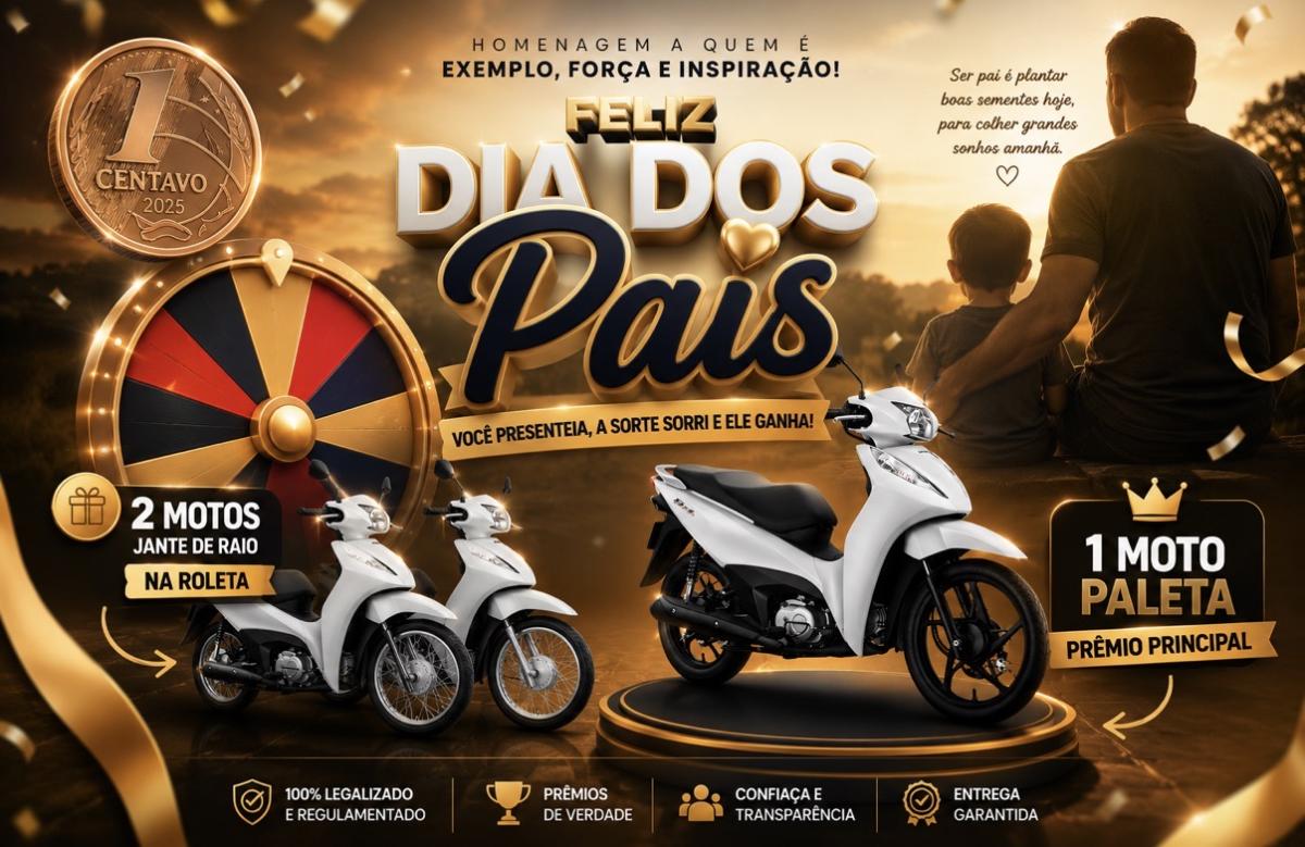 67 EDIÇÃO – 3 HONDA BIZ 0 KM  1 Prêmio Principal + 2 na Roleta
