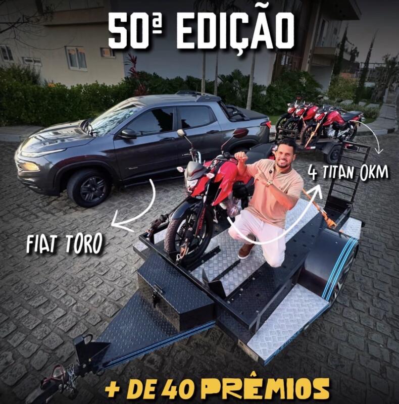50ª EDIÇÃO – Fiat Toro Endurance + 40 ROLETAS PREMIADA