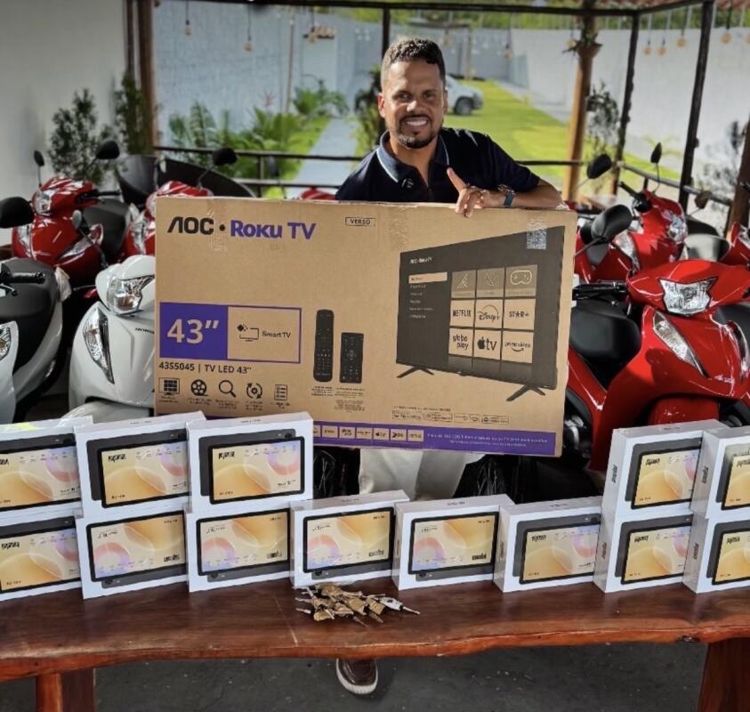 41° EDIÇÃO 6 MOTOS HONDA BIZ OKM + 40 PREMIOS EXTRA, CELULAR, TV TABLET