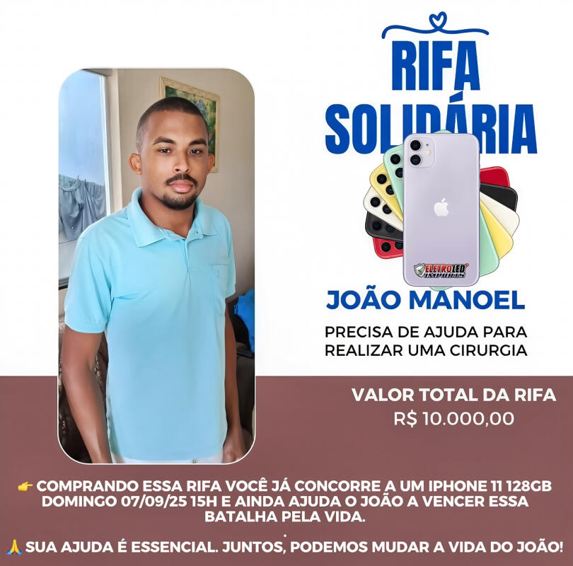 RIFA SOLIDÁRIA - EM PROL JOÃO MANOEL