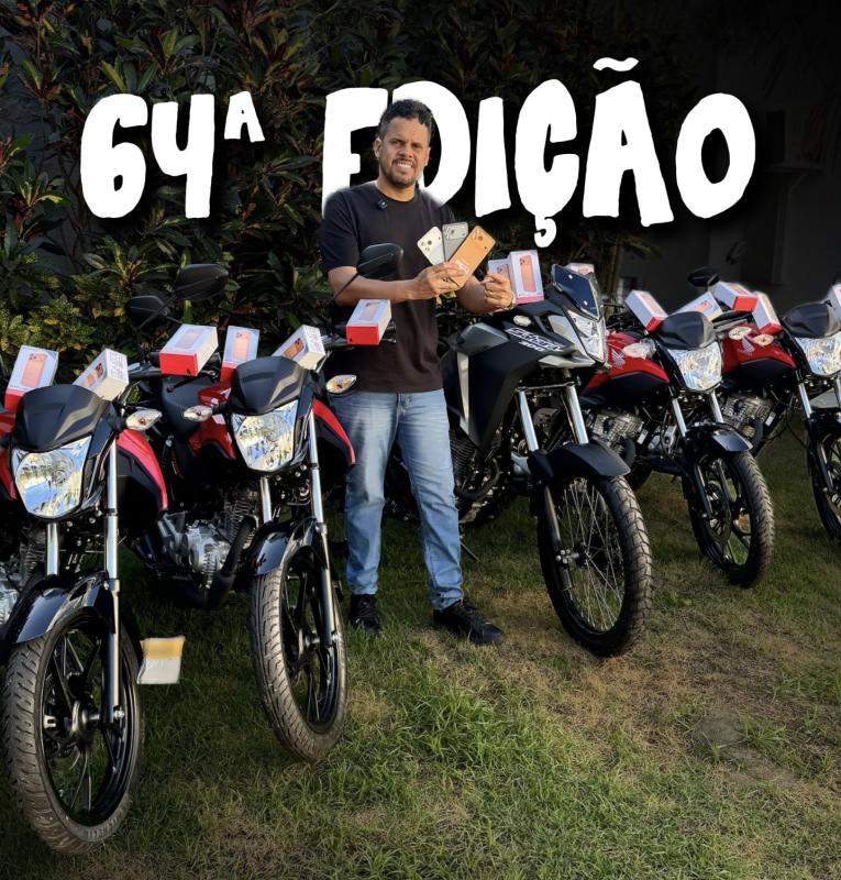 64ª EDIÇÃO – 5 MOTOS HONDA + 16 CELULARES