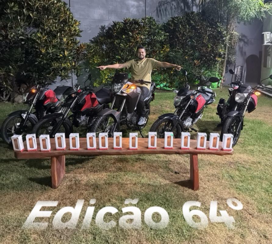 64ª EDIÇÃO – 5 MOTOS HONDA + 16 CELULARES