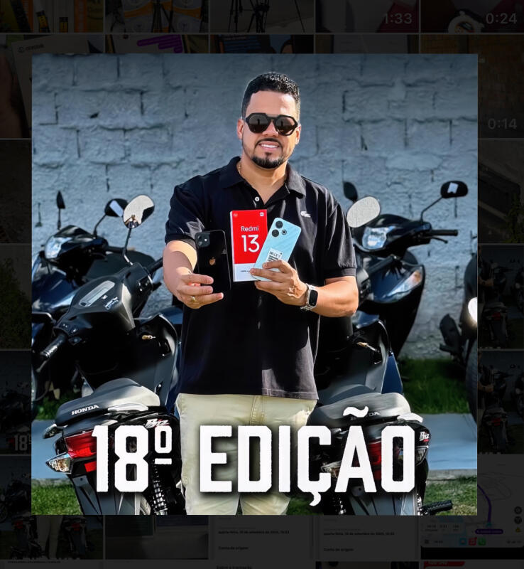 18° EDIÇÃO 1 BIZ ES OKM + 5 IPHONE 11 + 5 REDMI 13 NA ROLETA