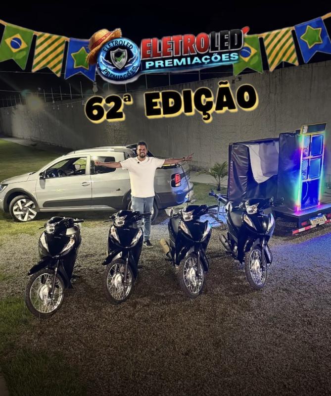 62° EDIÇÃO – 1 SAVEIRO  + 4 MOTOS HONDA E 16 PIX DE 1.000,00 NA ROLETAS PREMIADA