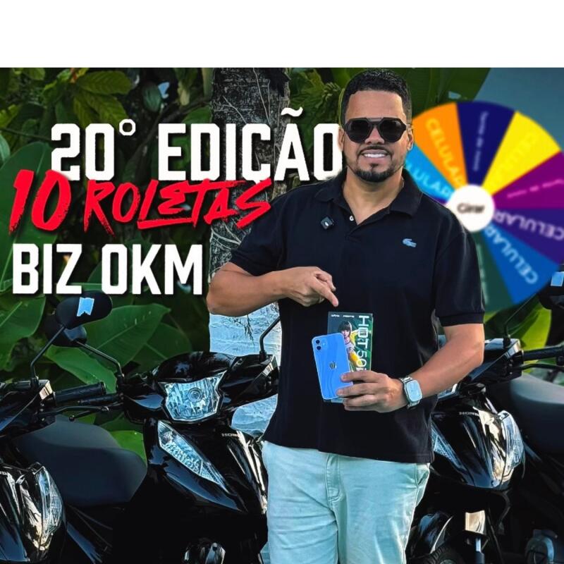 20° EDIÇÃO 1 BIZ ES OKM + 5 IPHONE 11 + 5 HOT 50i NA ROLETA