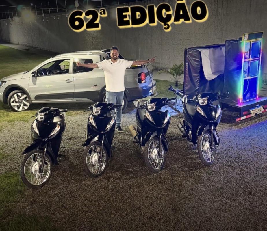 62° EDIÇÃO – 1 SAVEIRO  + 4 MOTOS HONDA E 16 PIX DE 1.000,00 NA ROLETAS PREMIADA